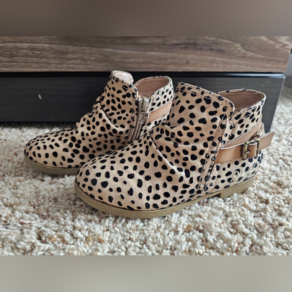 NEW! Blowfish Spotted Tan & Black Ankle Boots - Girls Size 11